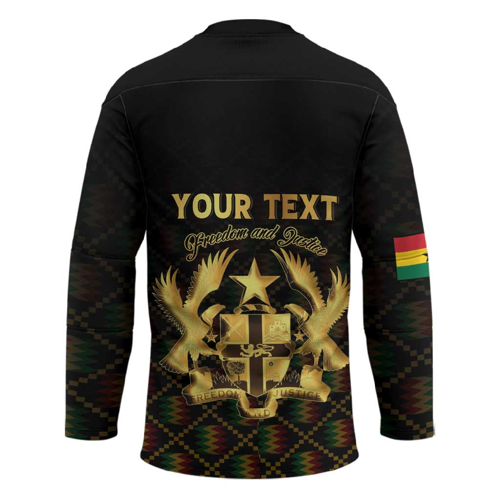 Personalized Ghana Kente Pattern Hockey Jersey The Heart of Gold of Africa