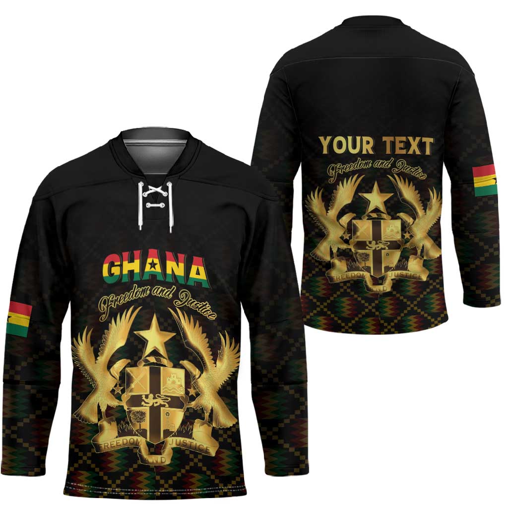 Personalized Ghana Kente Pattern Hockey Jersey The Heart of Gold of Africa