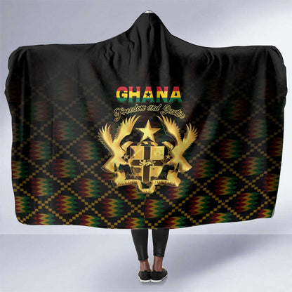 Ghana Gold Emblem Hooded Blanket The Heart of Gold of Africa - African Pride