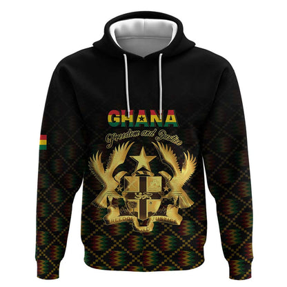 Personalized Ghana Gold Emblem Hoodie The Heart of Gold of Africa - African Pride
