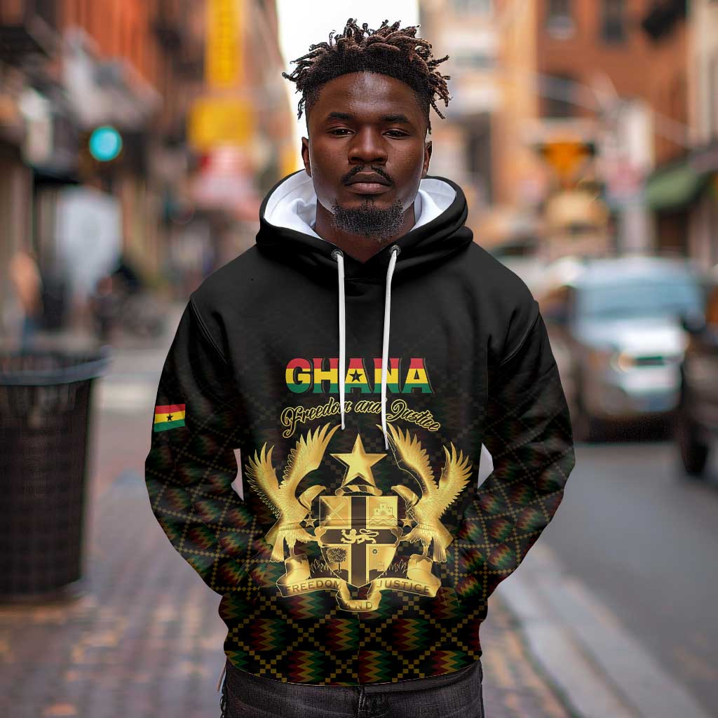 Personalized Ghana Gold Emblem Hoodie The Heart of Gold of Africa - African Pride