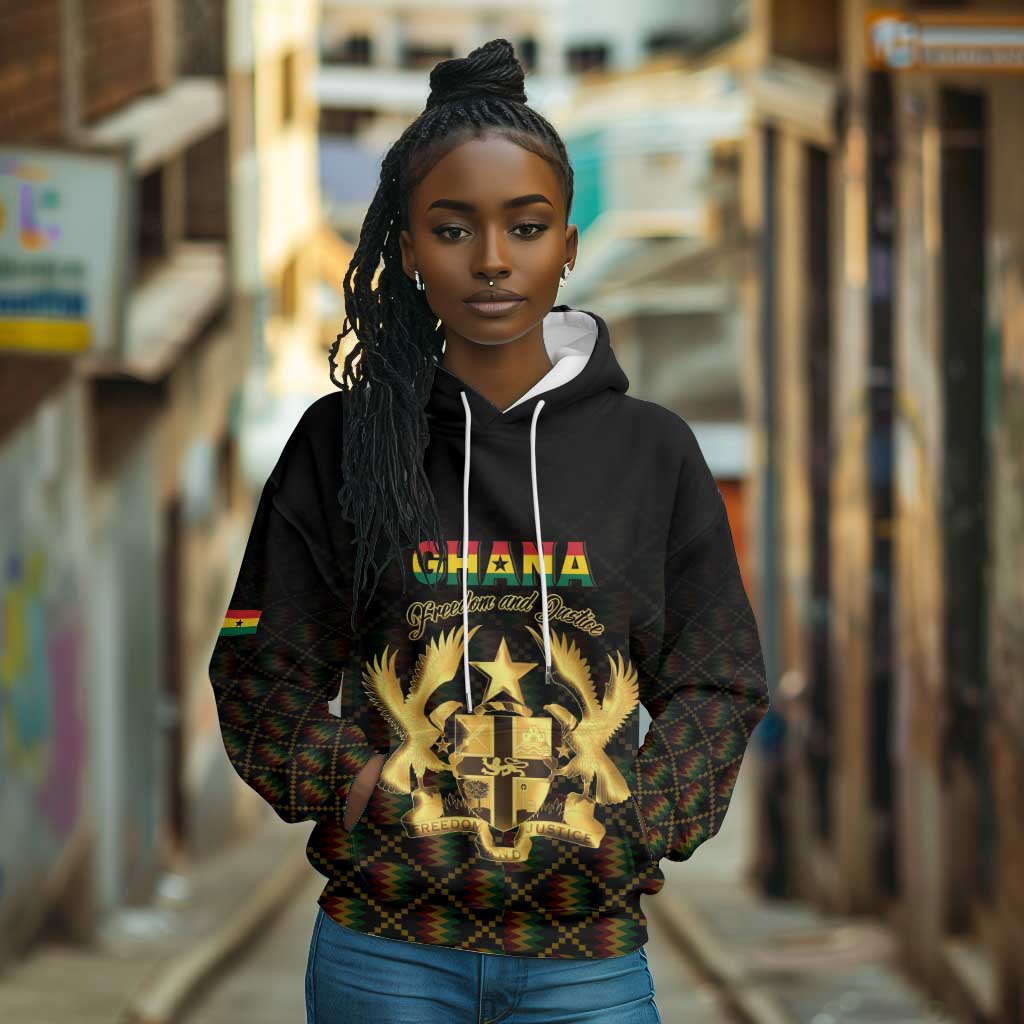 Personalized Ghana Gold Emblem Hoodie The Heart of Gold of Africa - African Pride