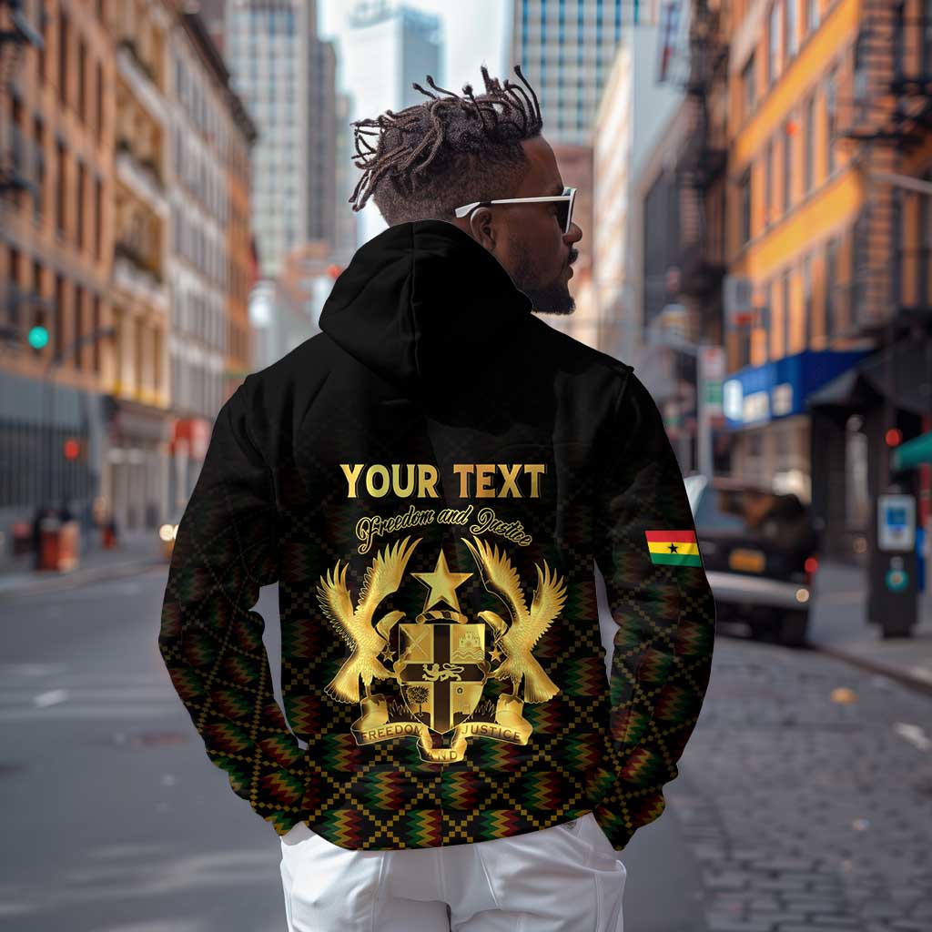 Personalized Ghana Gold Emblem Hoodie The Heart of Gold of Africa - African Pride