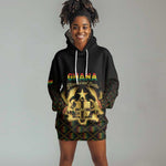 Personalized Ghana Gold Emblem Hoodie Dress The Heart of Gold of Africa - African Pride