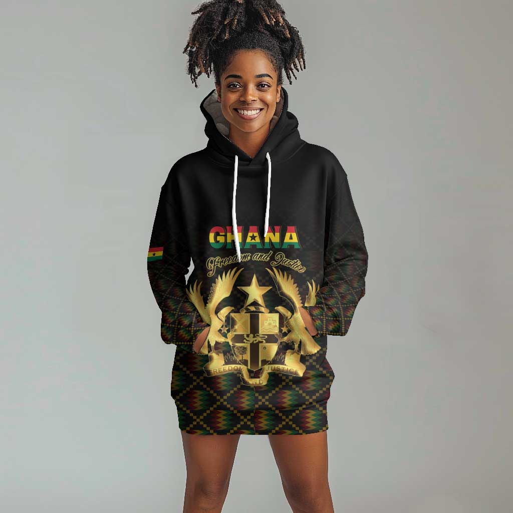 Personalized Ghana Gold Emblem Hoodie Dress The Heart of Gold of Africa - African Pride