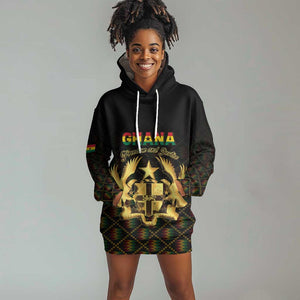 Personalized Ghana Gold Emblem Hoodie Dress The Heart of Gold of Africa - African Pride