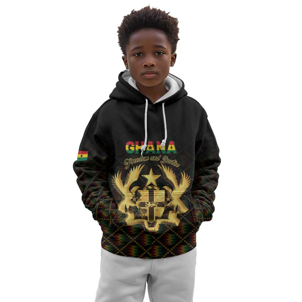 Personalized Ghana Gold Emblem Kid Hoodie The Heart of Gold of Africa - African Pride