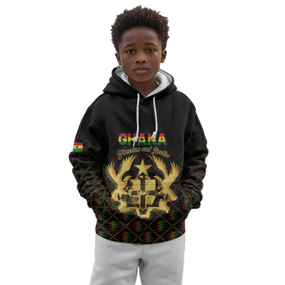 Personalized Ghana Gold Emblem Kid Hoodie The Heart of Gold of Africa - African Pride