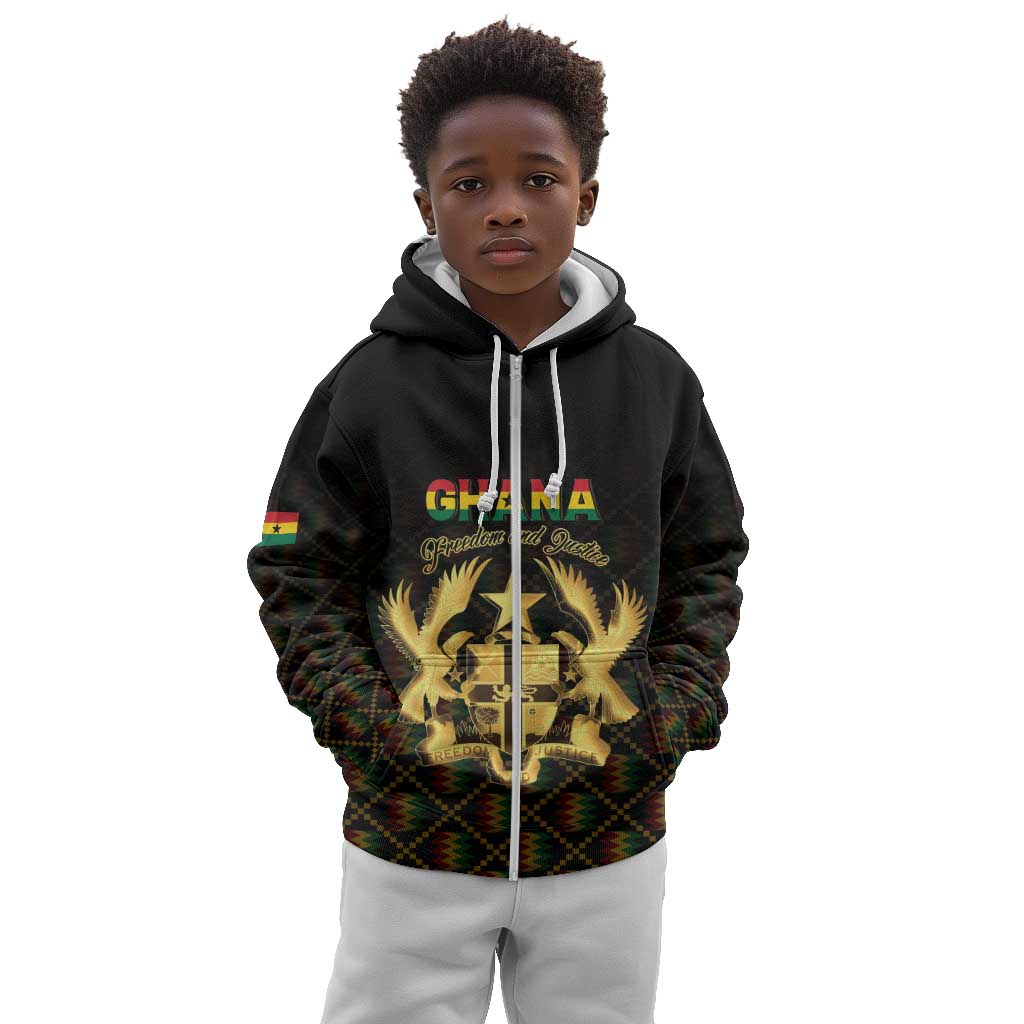 Personalized Ghana Gold Emblem Kid Hoodie The Heart of Gold of Africa - African Pride