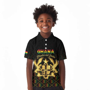 Personalized Ghana Gold Emblem Kid Polo Shirt The Heart of Gold of Africa - African Pride