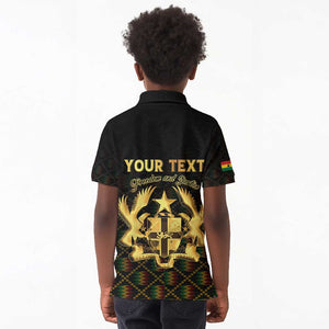 Personalized Ghana Gold Emblem Kid Polo Shirt The Heart of Gold of Africa - African Pride