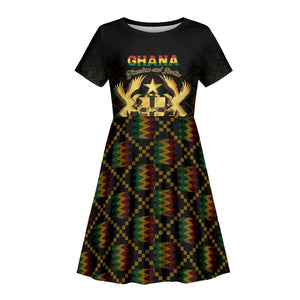 Personalized Ghana Gold Emblem Kid Short Sleeve Dress The Heart of Gold of Africa - African Pride