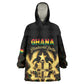 Personalized Ghana Gold Emblem Kid Wearable Blanket Hoodie The Heart of Gold of Africa - African Pride