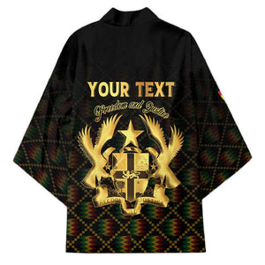 Personalized Ghana Kente Pattern Kimono The Heart of Gold of Africa