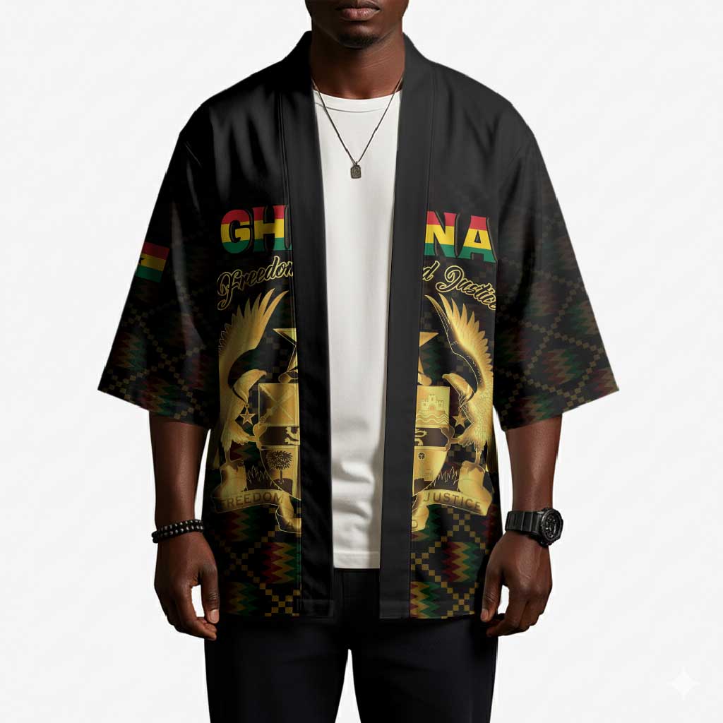 Personalized Ghana Kente Pattern Kimono The Heart of Gold of Africa