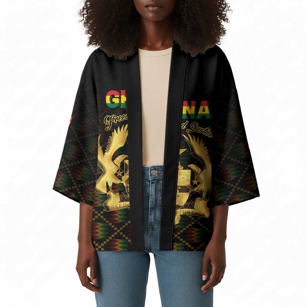 Personalized Ghana Kente Pattern Kimono The Heart of Gold of Africa