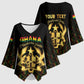 Personalized Ghana Kente Pattern Kimono Sleeve Blouse The Heart of Gold of Africa