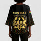 Personalized Ghana Kente Pattern Kimono Sleeve Blouse The Heart of Gold of Africa