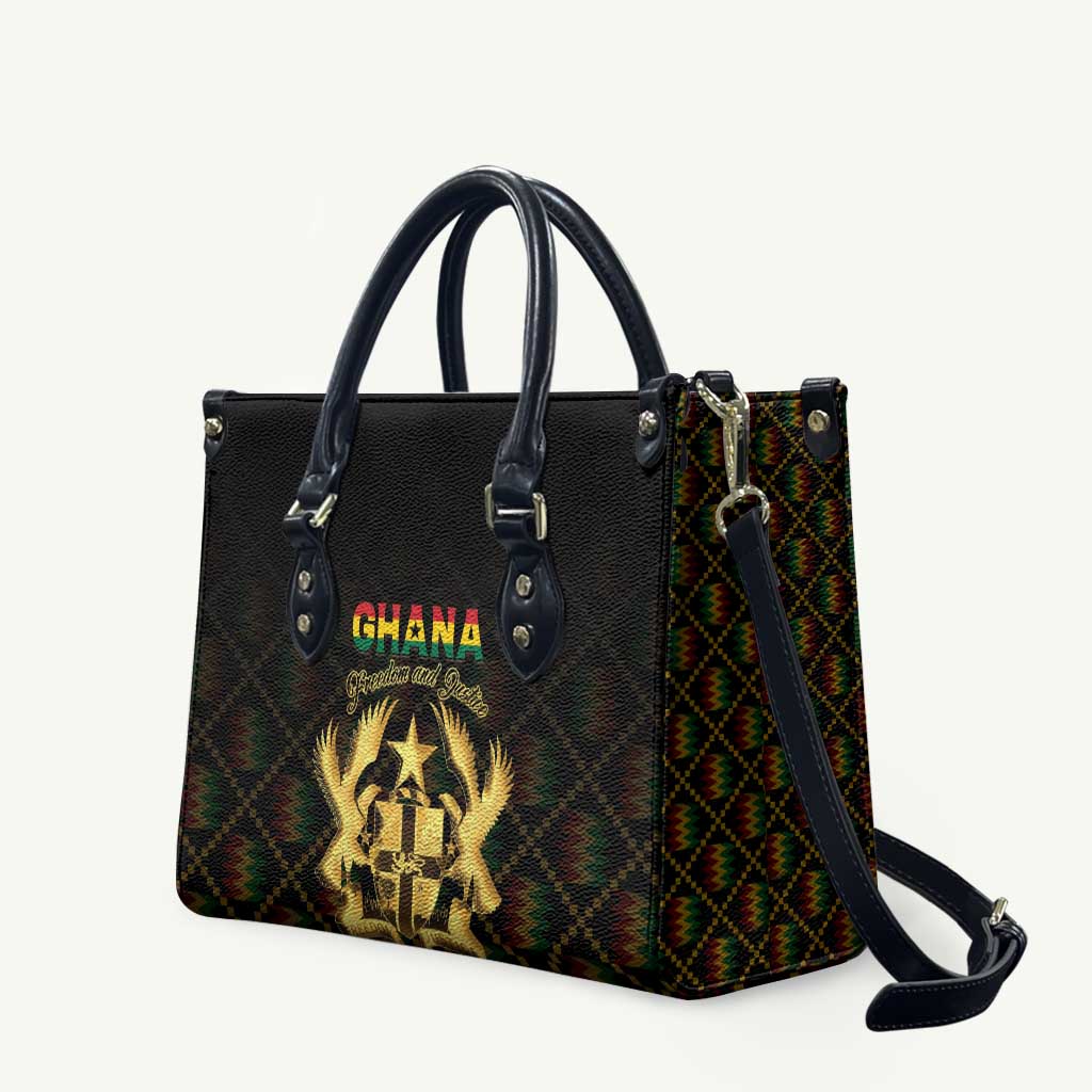 Ghana Kente Pattern Leather Bag The Heart of Gold of Africa