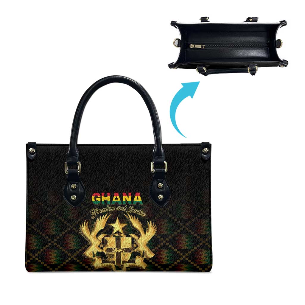 Ghana Kente Pattern Leather Bag The Heart of Gold of Africa