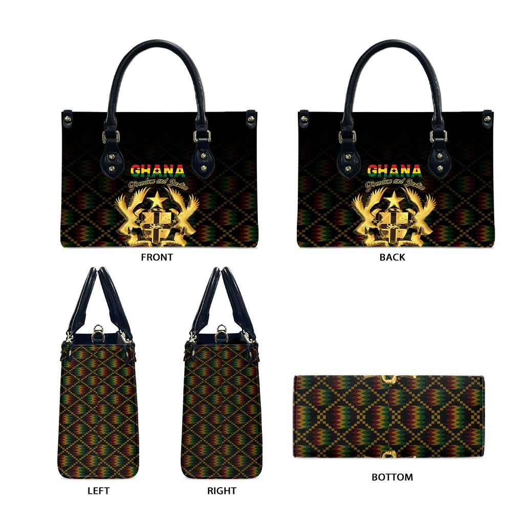 Ghana Kente Pattern Leather Bag The Heart of Gold of Africa