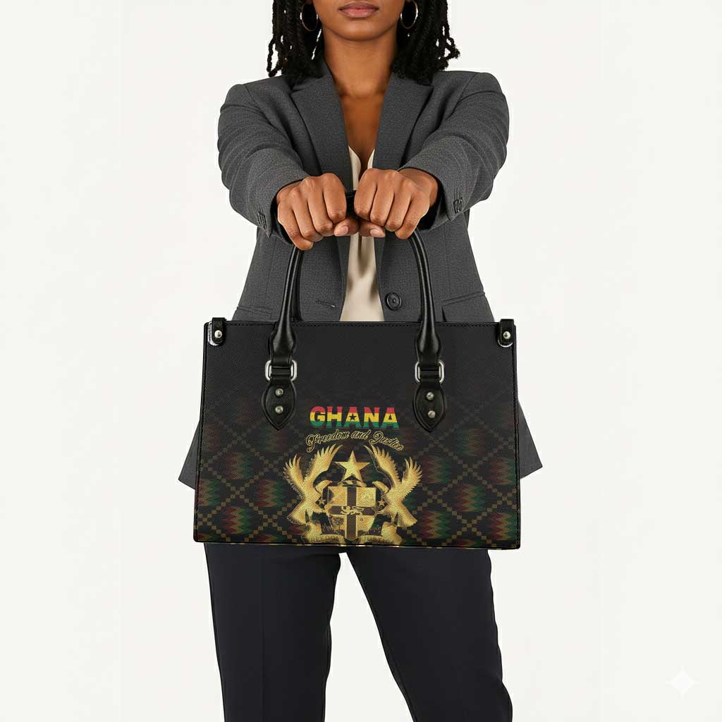 Ghana Kente Pattern Leather Bag The Heart of Gold of Africa