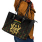 Ghana Gold Emblem Leather Tote Bag The Heart of Gold of Africa - African Pride