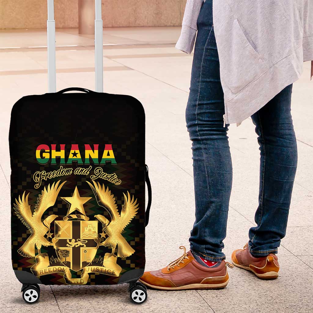Ghana Gold Emblem Luggage Cover The Heart of Gold of Africa - African Pride