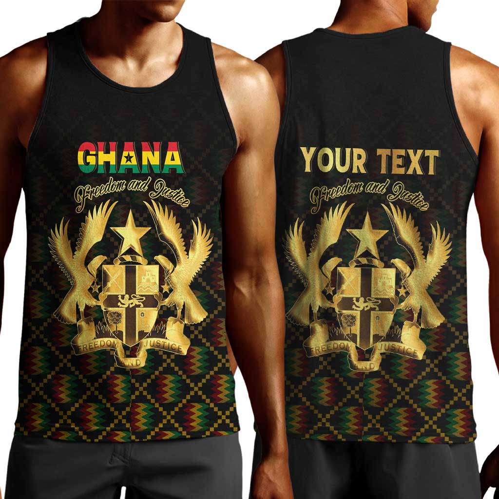 Personalized Ghana Gold Emblem Men Tank Top The Heart of Gold of Africa - African Pride