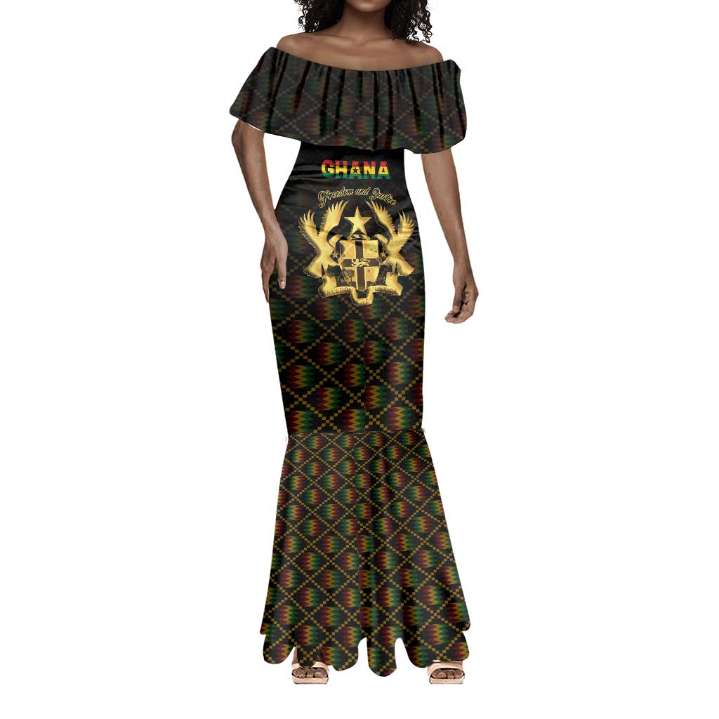 Personalized Ghana Gold Emblem Mermaid Dress The Heart of Gold of Africa - African Pride