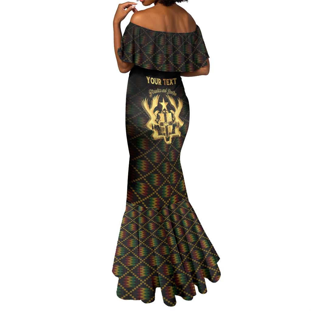 Personalized Ghana Gold Emblem Mermaid Dress The Heart of Gold of Africa - African Pride