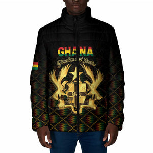 Personalized Ghana Kente Pattern Padded Jacket The Heart of Gold of Africa