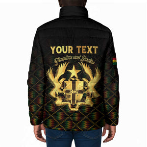 Personalized Ghana Kente Pattern Padded Jacket The Heart of Gold of Africa