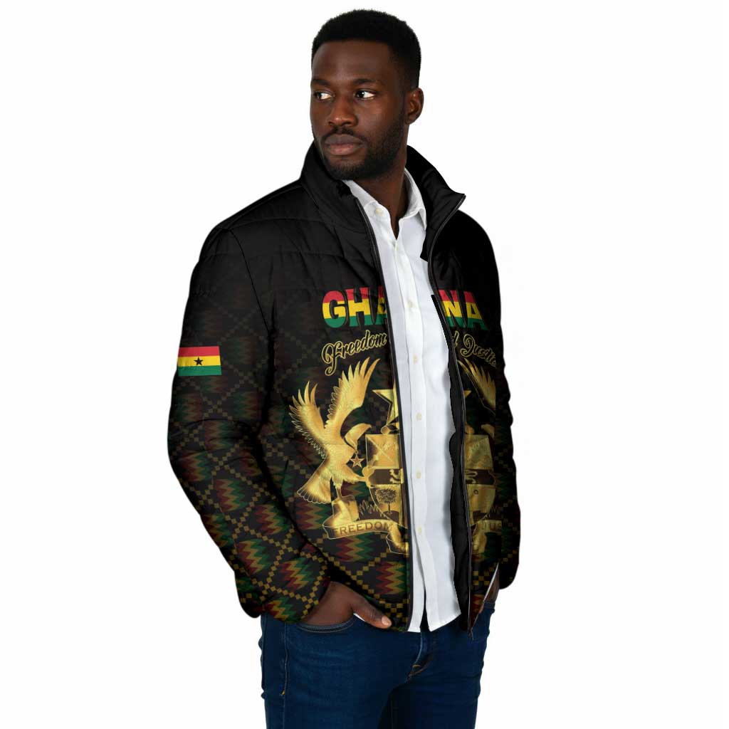 Personalized Ghana Kente Pattern Padded Jacket The Heart of Gold of Africa