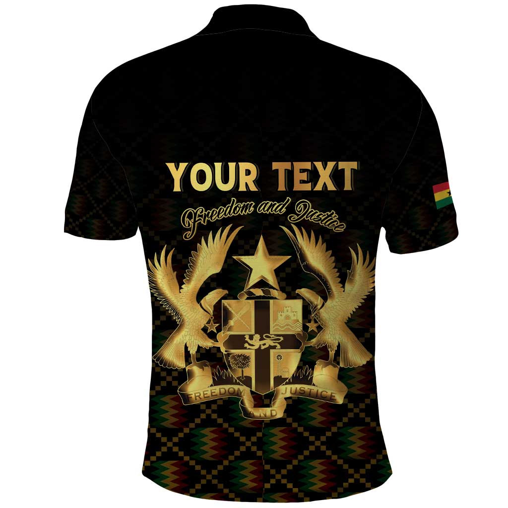 Personalized Ghana Gold Emblem Polo Shirt The Heart of Gold of Africa - African Pride