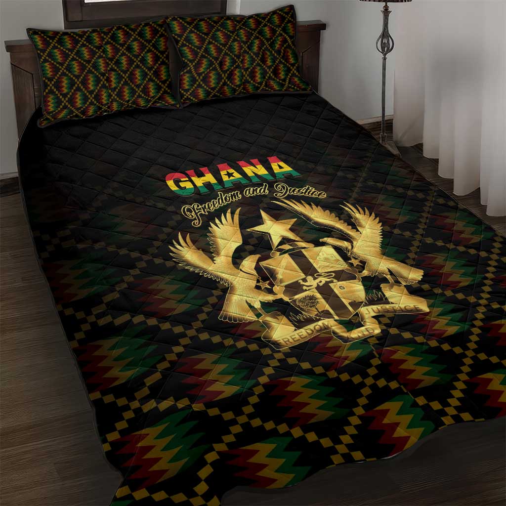 Ghana Gold Emblem Quilt Bed Set The Heart of Gold of Africa - African Pride