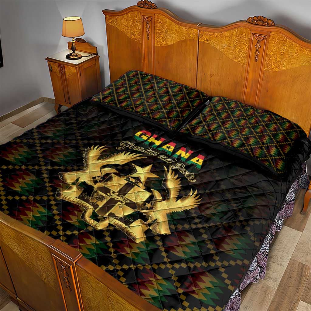 Ghana Gold Emblem Quilt Bed Set The Heart of Gold of Africa - African Pride