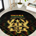 Ghana Gold Emblem Round Carpet The Heart of Gold of Africa - African Pride
