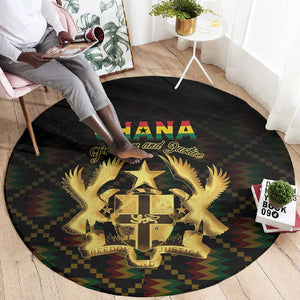 Ghana Gold Emblem Round Carpet The Heart of Gold of Africa - African Pride