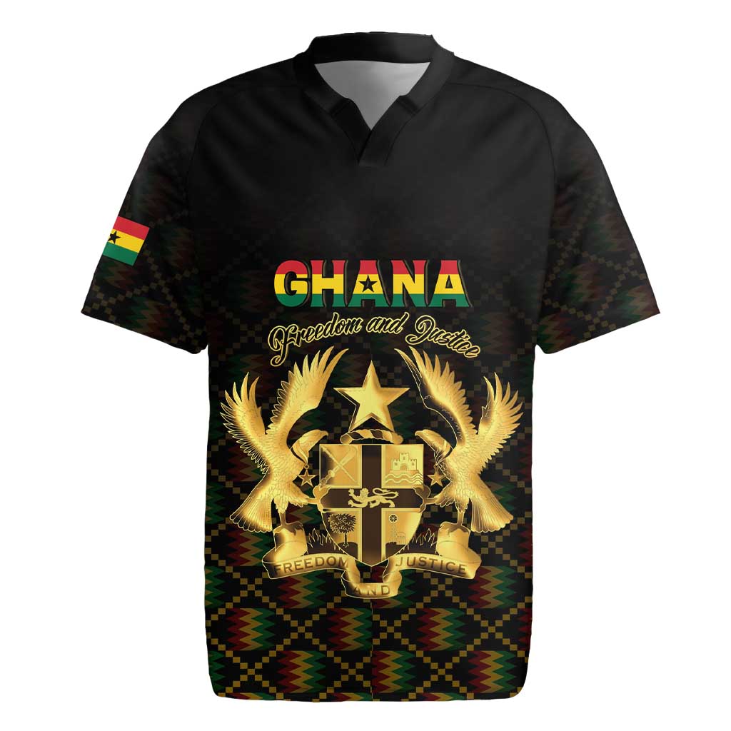 Personalized Ghana Gold Emblem Rugby Jersey The Heart of Gold of Africa - African Pride