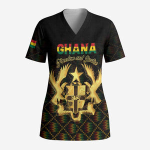 Personalized Ghana Gold Emblem Scrub Top The Heart of Gold of Africa - African Pride