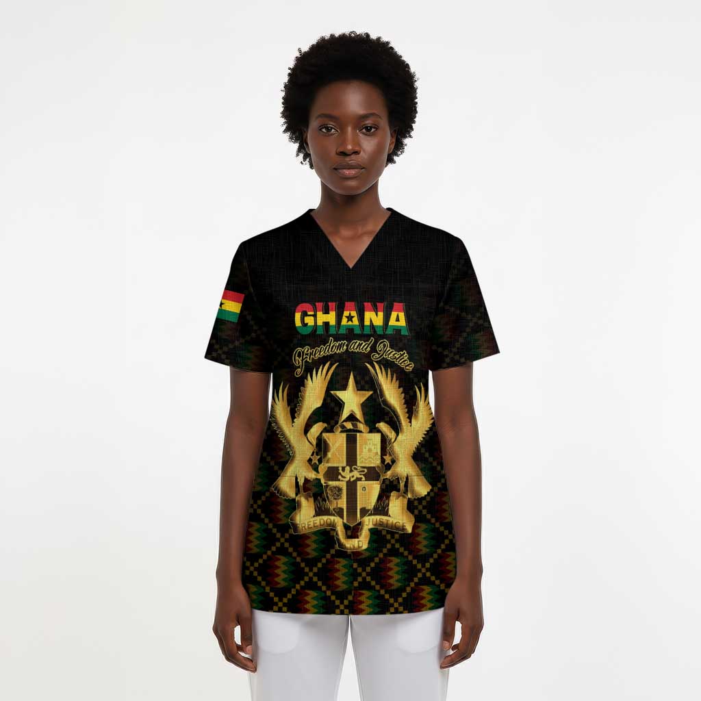 Personalized Ghana Gold Emblem Scrub Top The Heart of Gold of Africa - African Pride