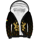 Personalized Ghana Gold Emblem Sherpa Hoodie The Heart of Gold of Africa - African Pride