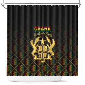 Ghana Gold Emblem Shower Curtain The Heart of Gold of Africa - African Pride