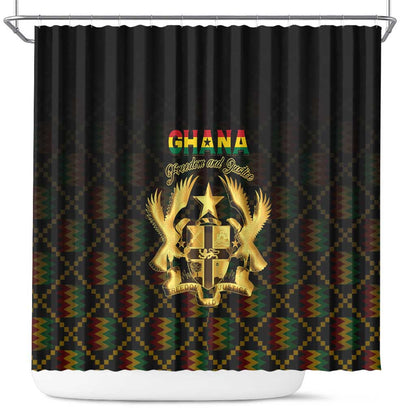 Ghana Gold Emblem Shower Curtain The Heart of Gold of Africa - African Pride