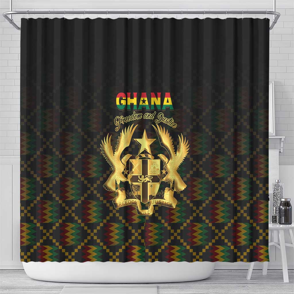 Ghana Gold Emblem Shower Curtain The Heart of Gold of Africa - African Pride
