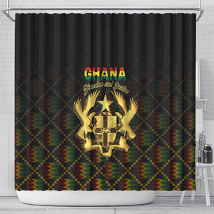 Ghana Gold Emblem Shower Curtain The Heart of Gold of Africa - African Pride