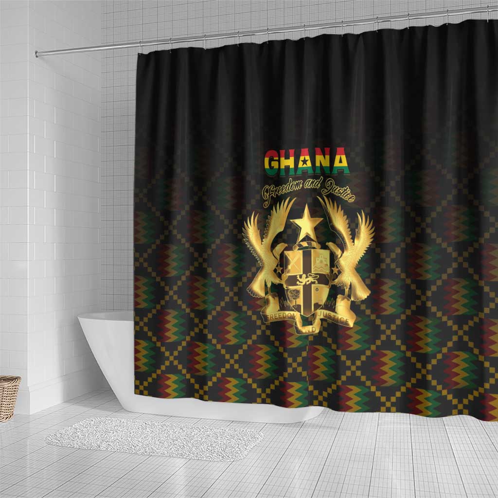 Ghana Gold Emblem Shower Curtain The Heart of Gold of Africa - African Pride