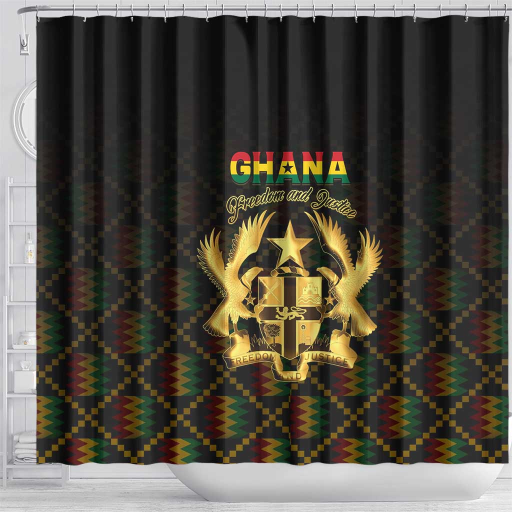 Ghana Gold Emblem Shower Curtain The Heart of Gold of Africa - African Pride