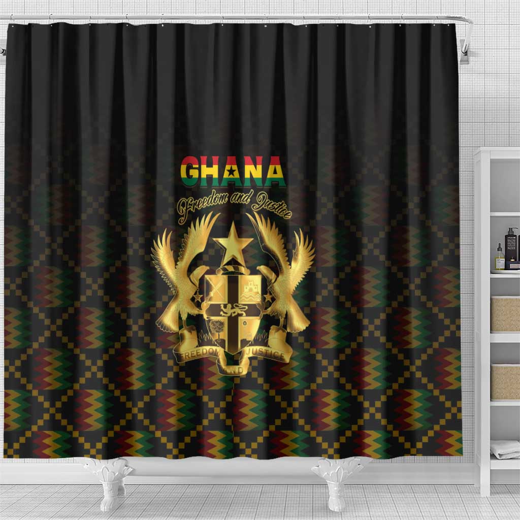 Ghana Gold Emblem Shower Curtain The Heart of Gold of Africa - African Pride